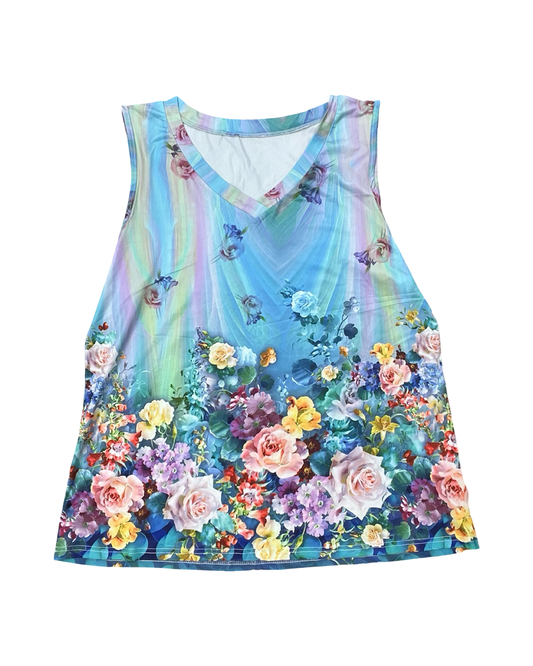 Top Sleeveless By Clothes Mentor In Floral Print, Size:2X