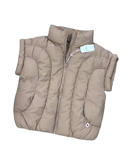 Vest Puffer & Quilted By Simply Southern In Tan, Size:Xs