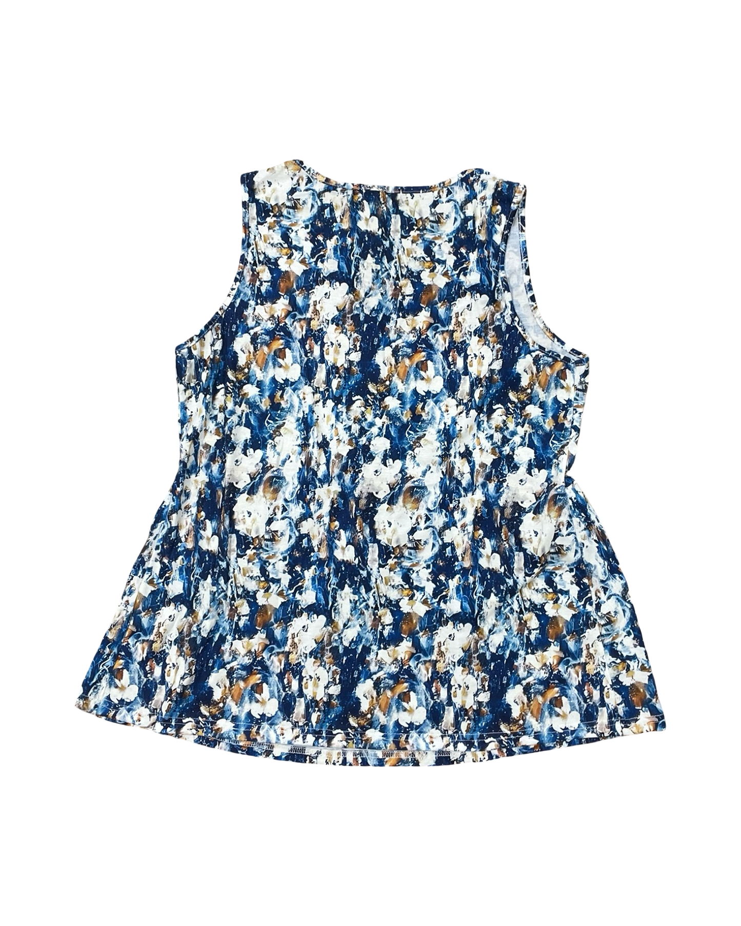 Top Sleeveless By Clothes Mentor In Blue & Cream, Size:Xl