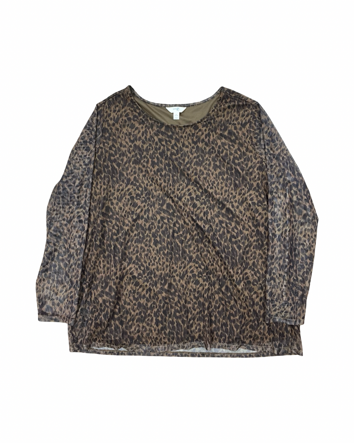 Top Ls By Terra & Sky In Animal Print, Size:2X