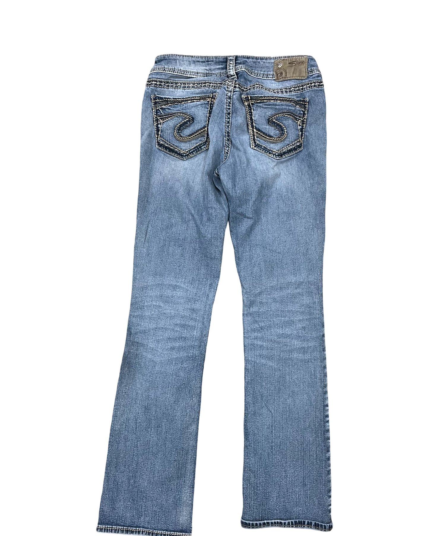 Jeans Boot Cut By Silver In Blue Denim, Size:8