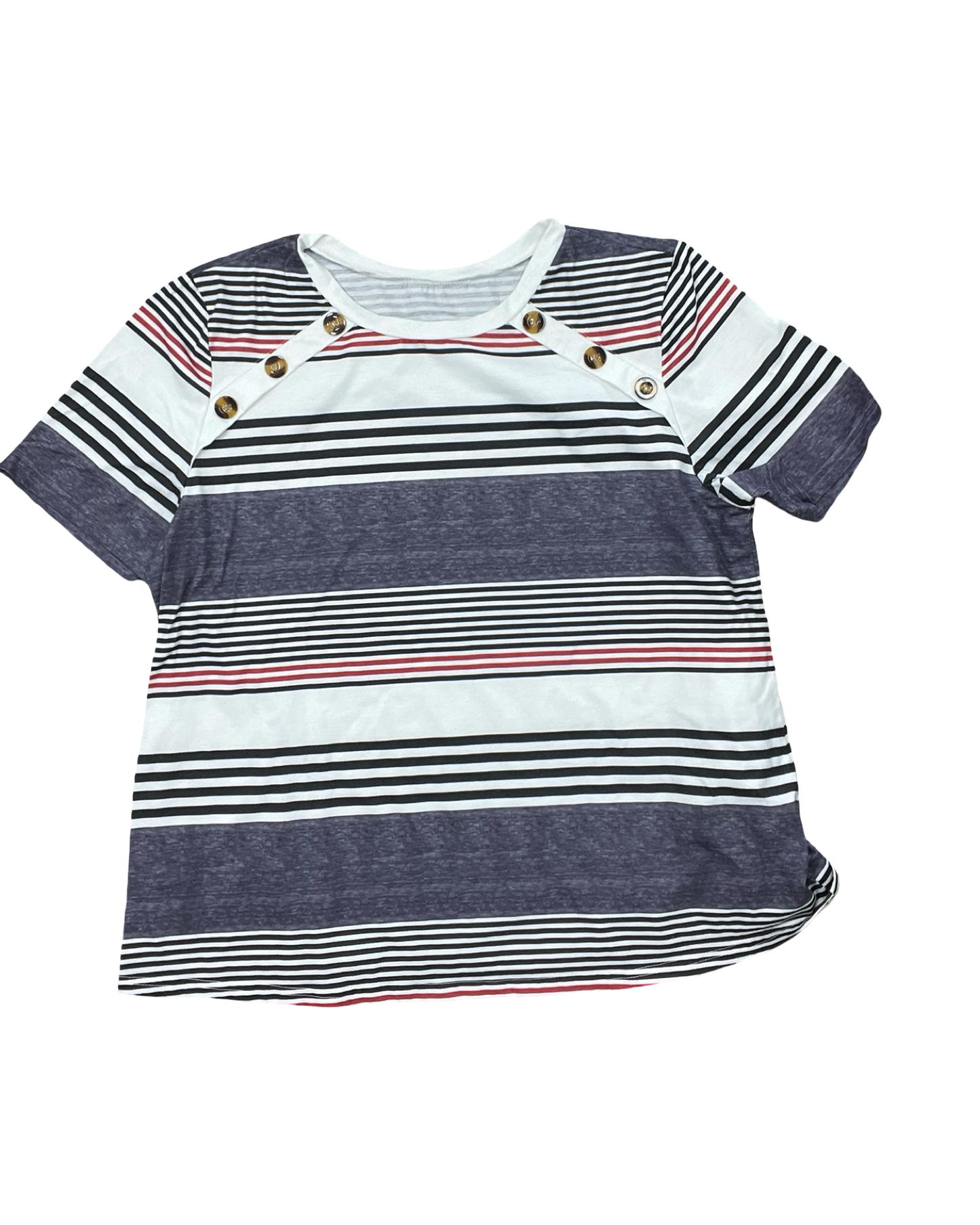 Top Ss By Clothes Mentor In Blue & White, Size:Xl