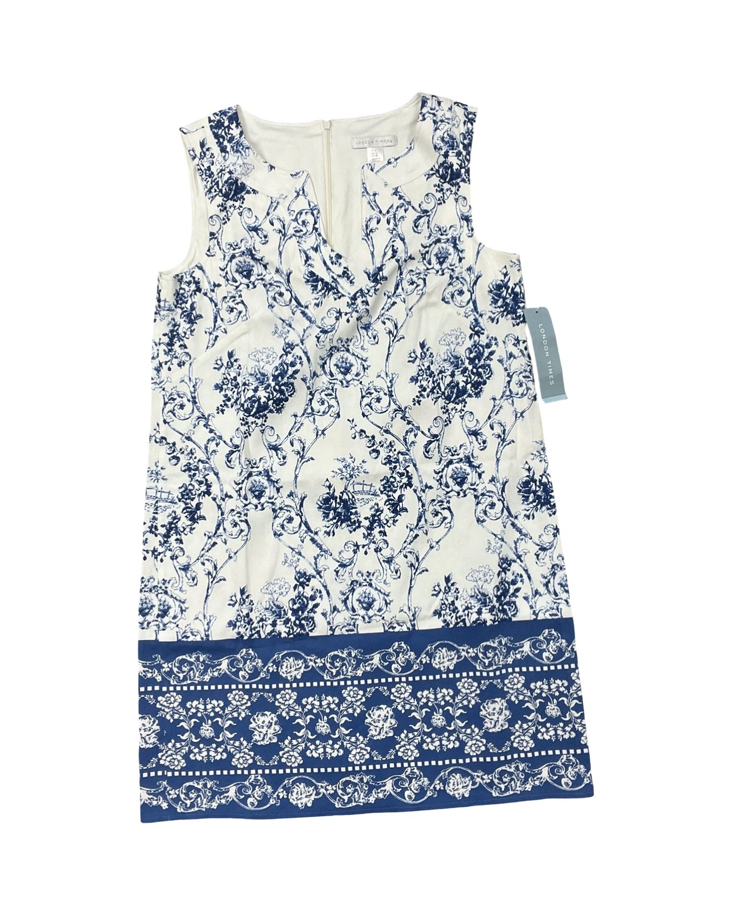 Dress Work By London Times In Blue & White, Size:M