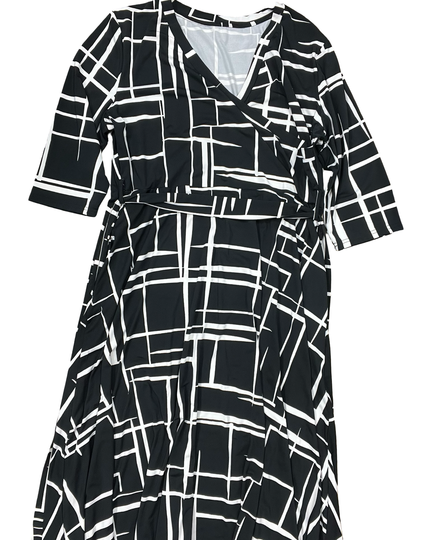 Dress Casual Maxi By Clothes Mentor In Black & White, Size:2X