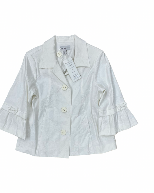 Blazer By Clothes Mentor In White, Size:L