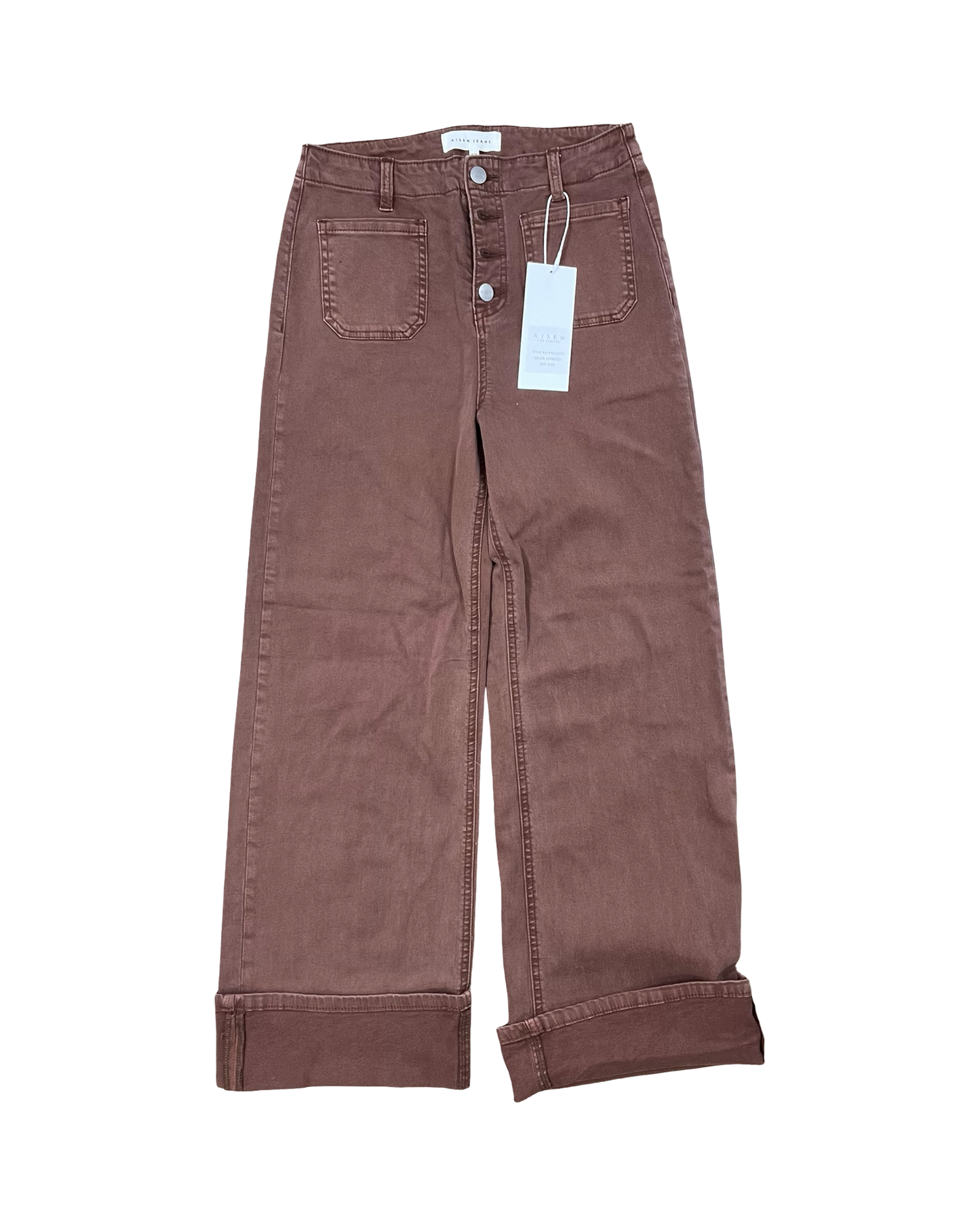 Jeans Wide Leg By Risen In Brown, Size:8