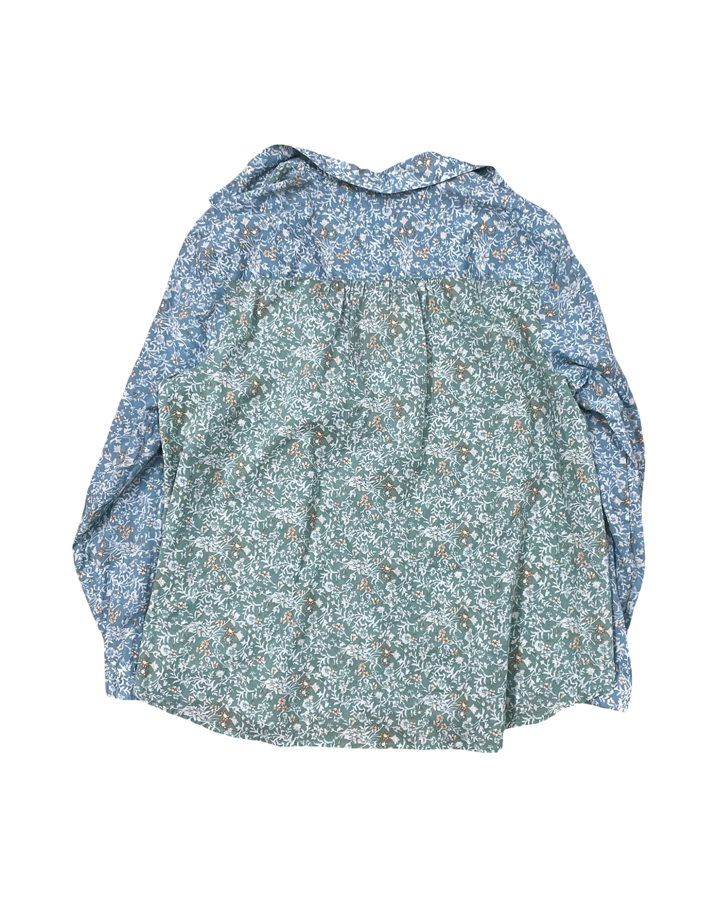 Blouse Ls By J. Jill In Cream & Green, Size:Xl