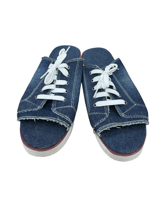 Shoes Flats By Clothes Mentor In Blue, Size:11.5