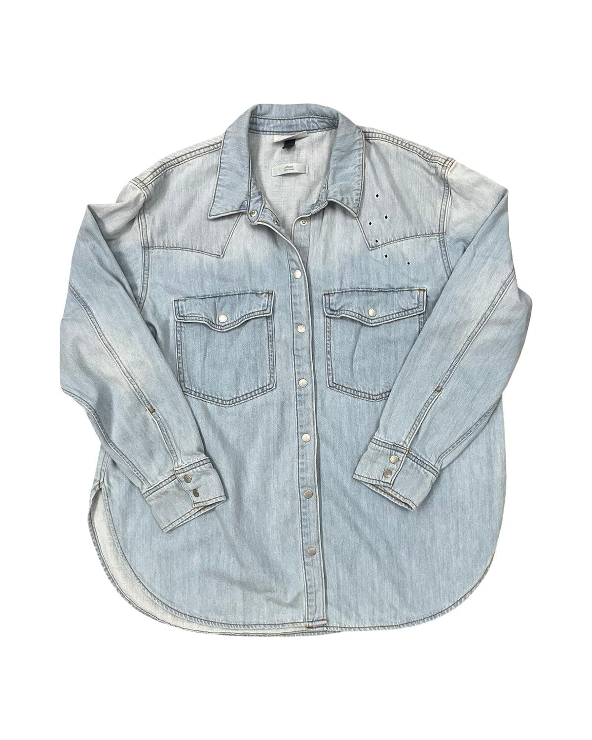 Jacket Shirt By Universal Thread In Blue Denim, Size:L