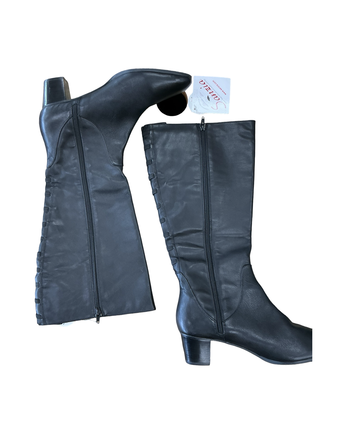 Boots Knee Heels By Clothes Mentor In Black, Size:11