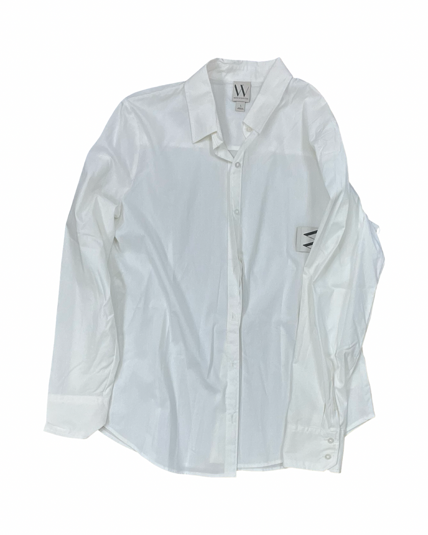 Blouse Ls By Worthington In White, Size:L