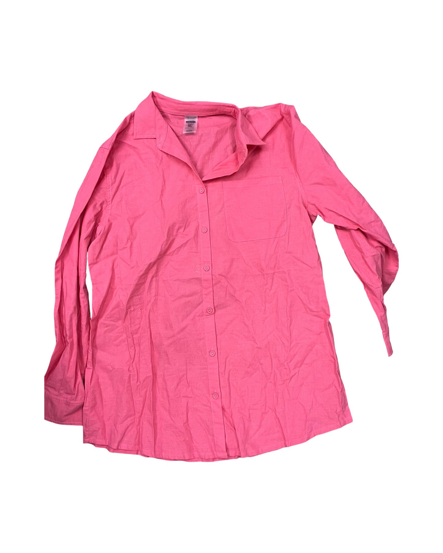 Blouse Ls By Kittenish In Pink, Size:Xl