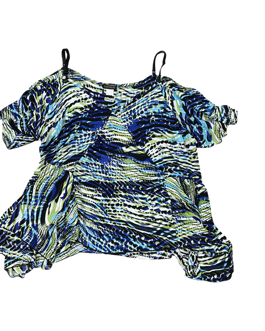 Top Ss By Venus In Black & Green, Size:2X