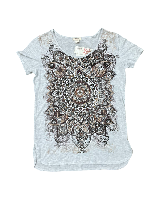 Top Ss By Clothes Mentor In Brown & Grey, Size:Xl