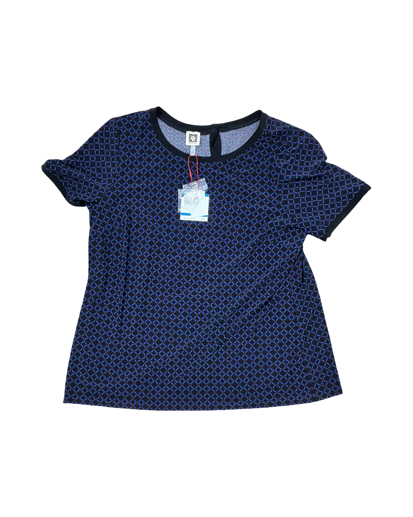 Blouse Ss By Anne Klein In Black & Blue, Size:1X