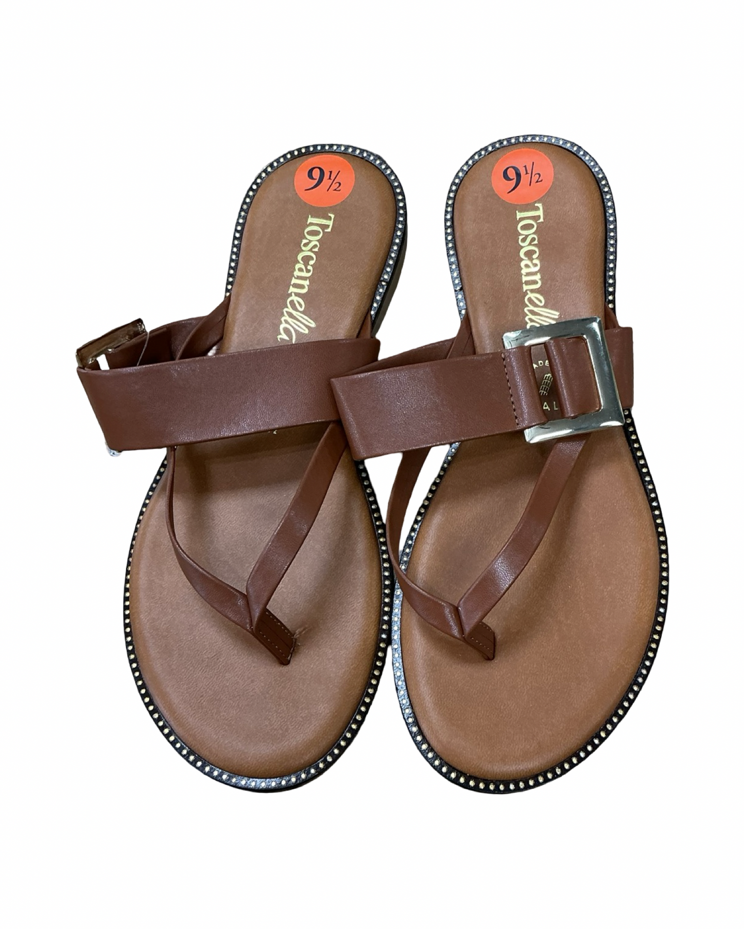 Sandals Flats By Toscanella In Tan, Size:9.5