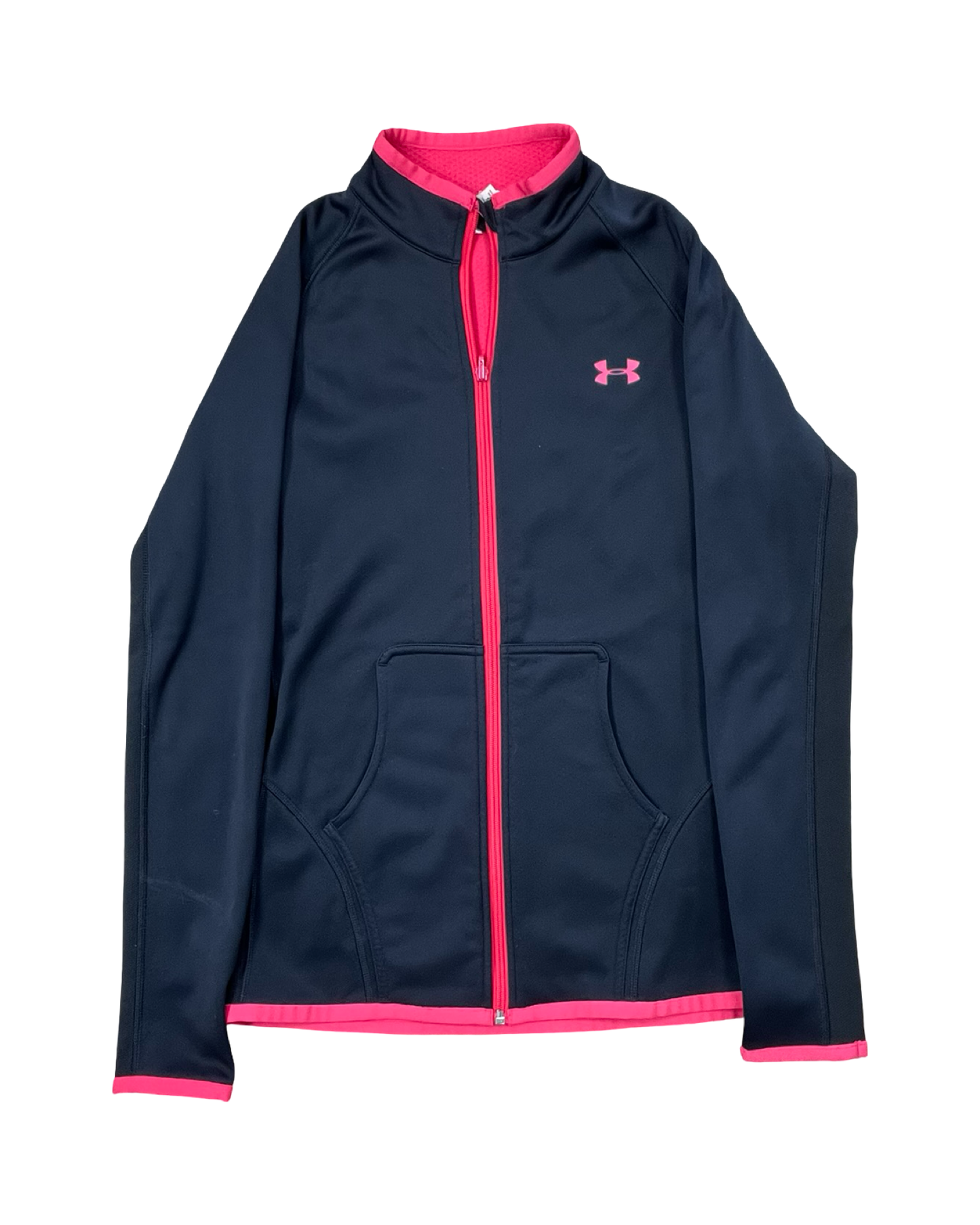 Athletic Jacket By Under Armour In Black & Pink, Size:S