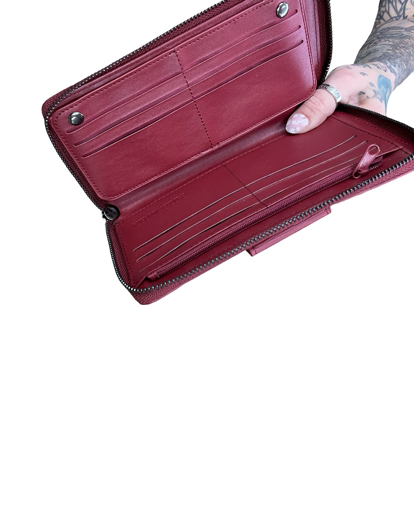 Wallet By Badgley Mischka In Maroon, Size:Medium