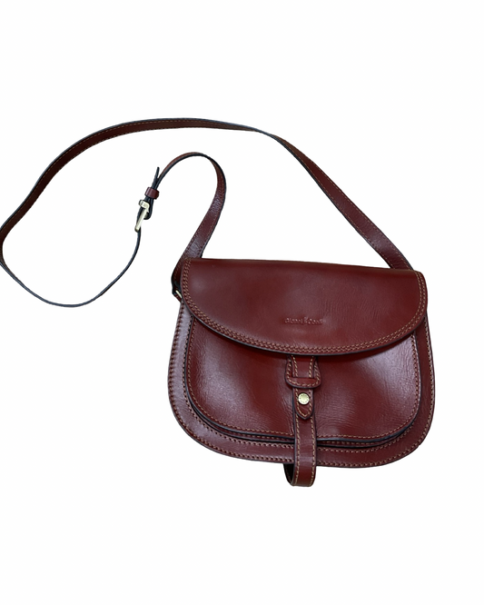 Crossbody Leather By Clothes Mentor In Brown, Size:Medium