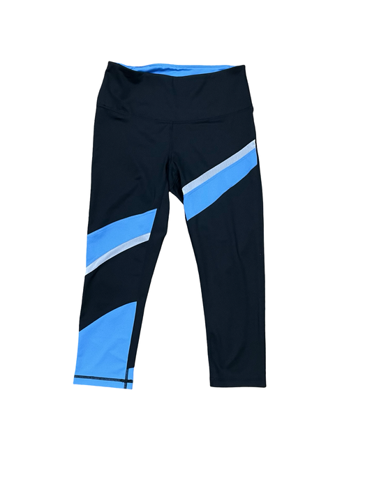 Athletic Leggings Capris By Zella In Black & Blue, Size:S