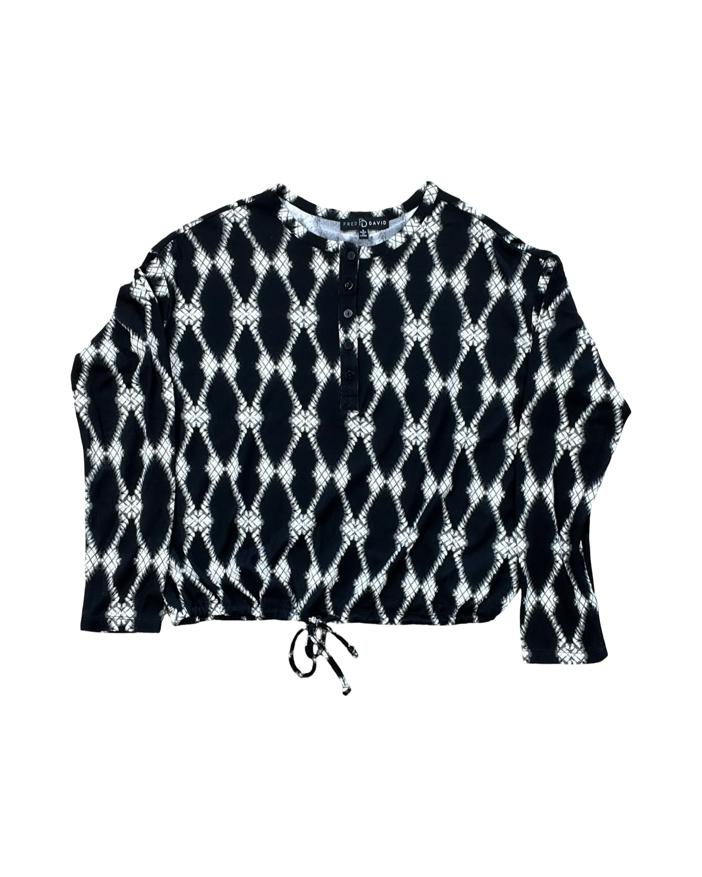 Top Ls By Fred David In Black & Cream, Size:S