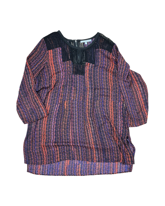 Tunic Ls By Daniel Rainn In Black & Purple, Size:Xl