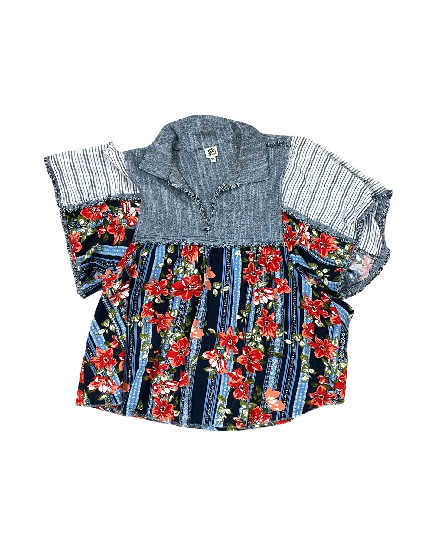 Top Ss By Ivy Jane In Blue Denim, Size:Xs