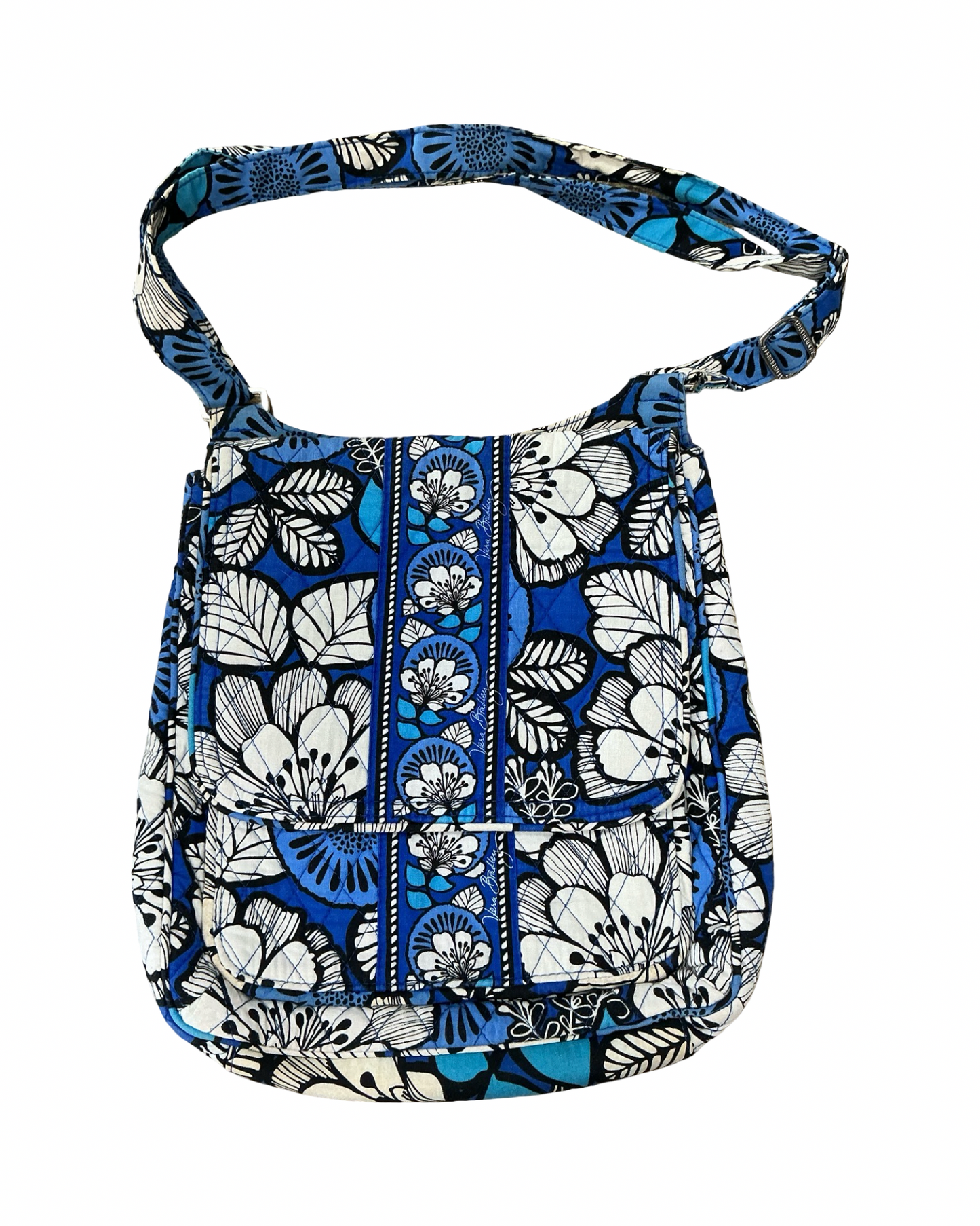 Crossbody By Vera Bradley In Blue & White, Size:Large