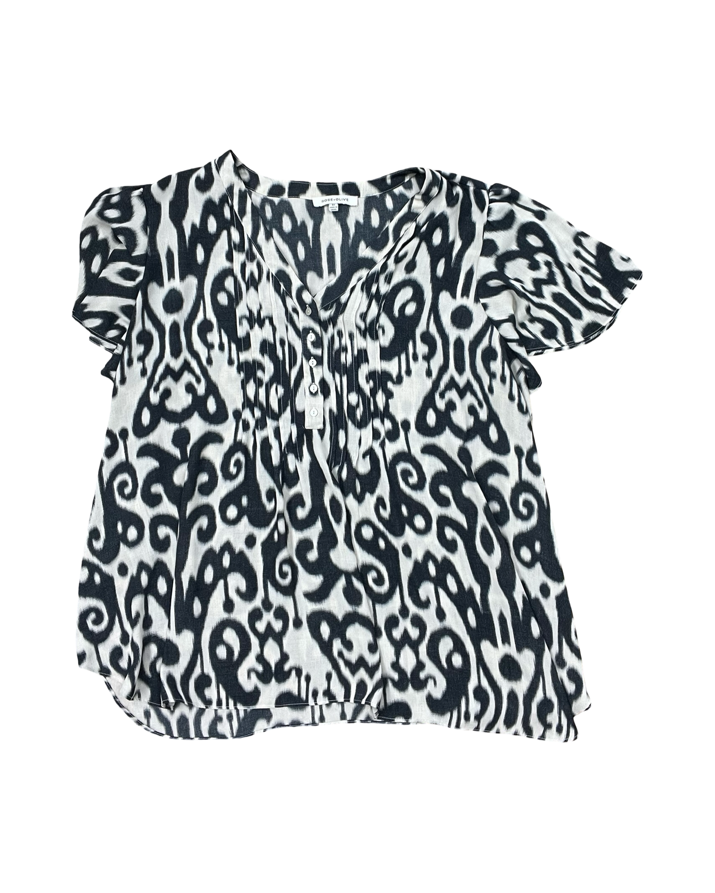 Top Ss By Rose And Olive In Black & Cream, Size:3X