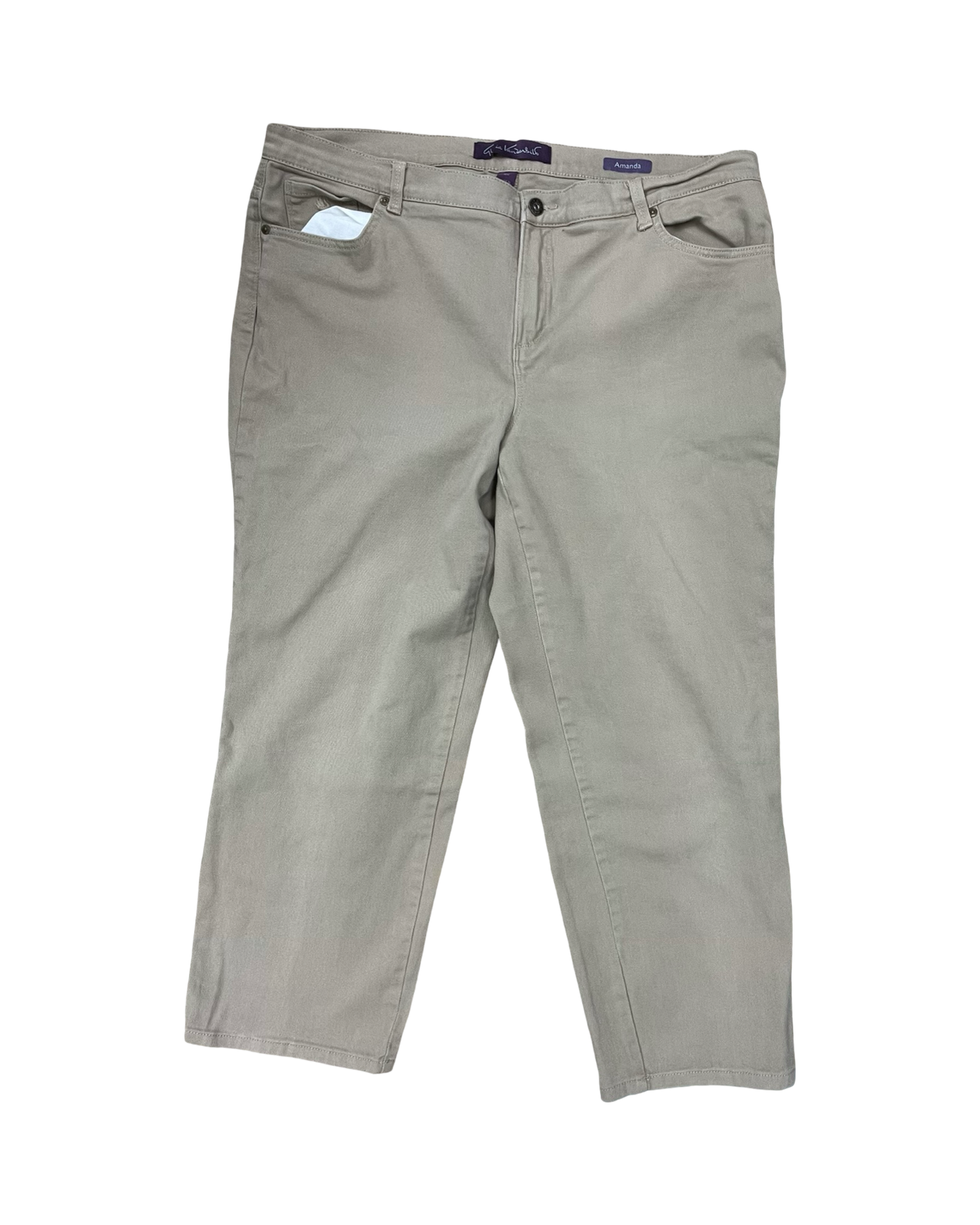 Jeans Straight By Gloria Vanderbilt In Tan Denim, Size:16