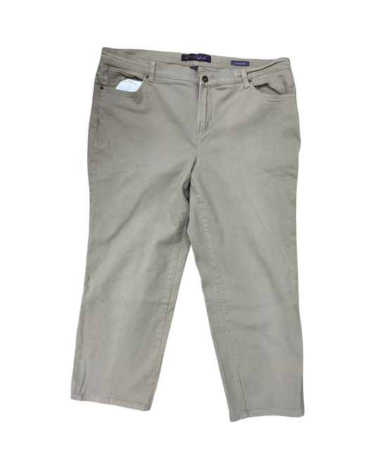 Jeans Straight By Gloria Vanderbilt In Tan Denim, Size:16