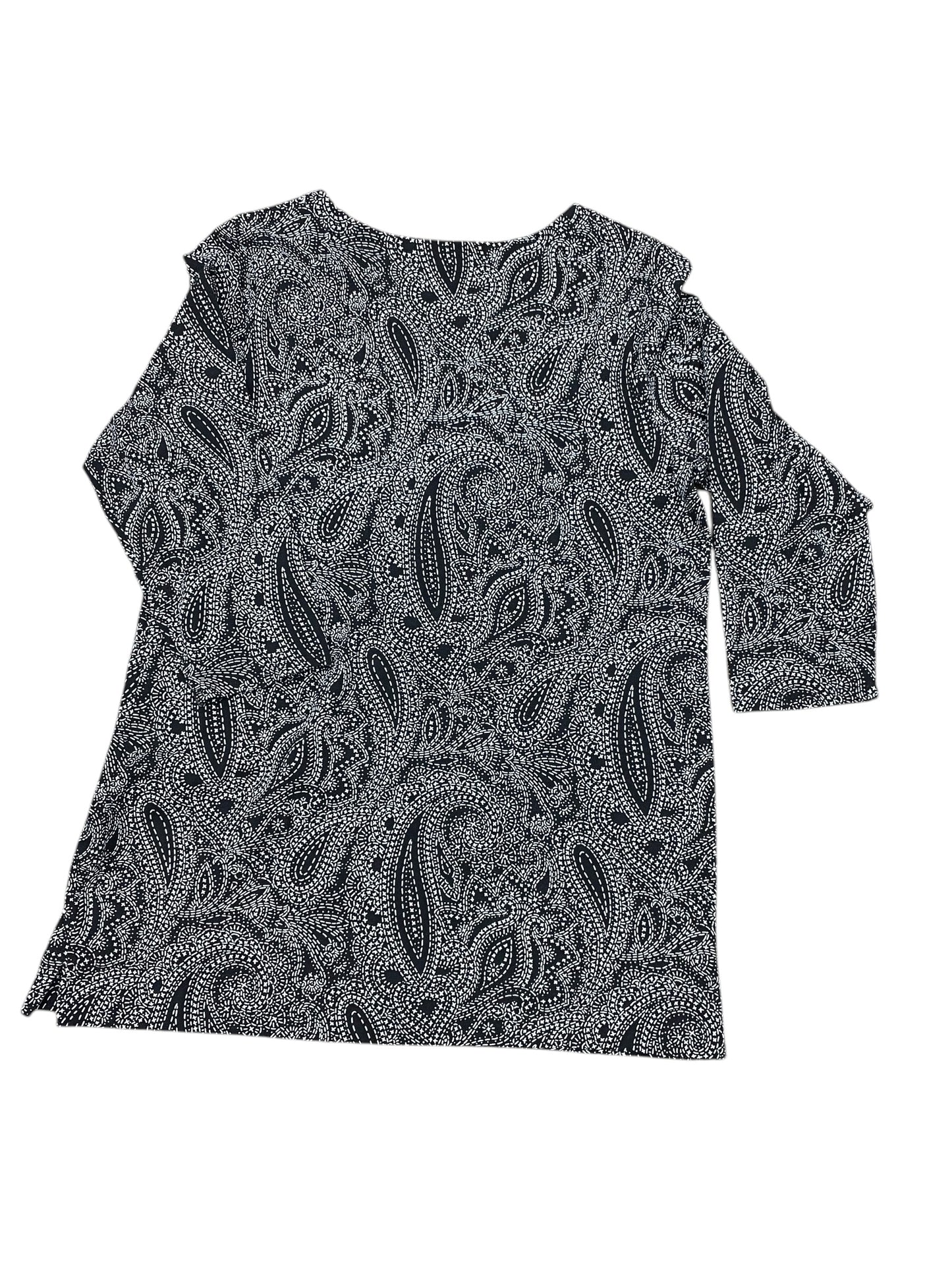 Top Ls By Croft And Barrow In Black & White, Size:M