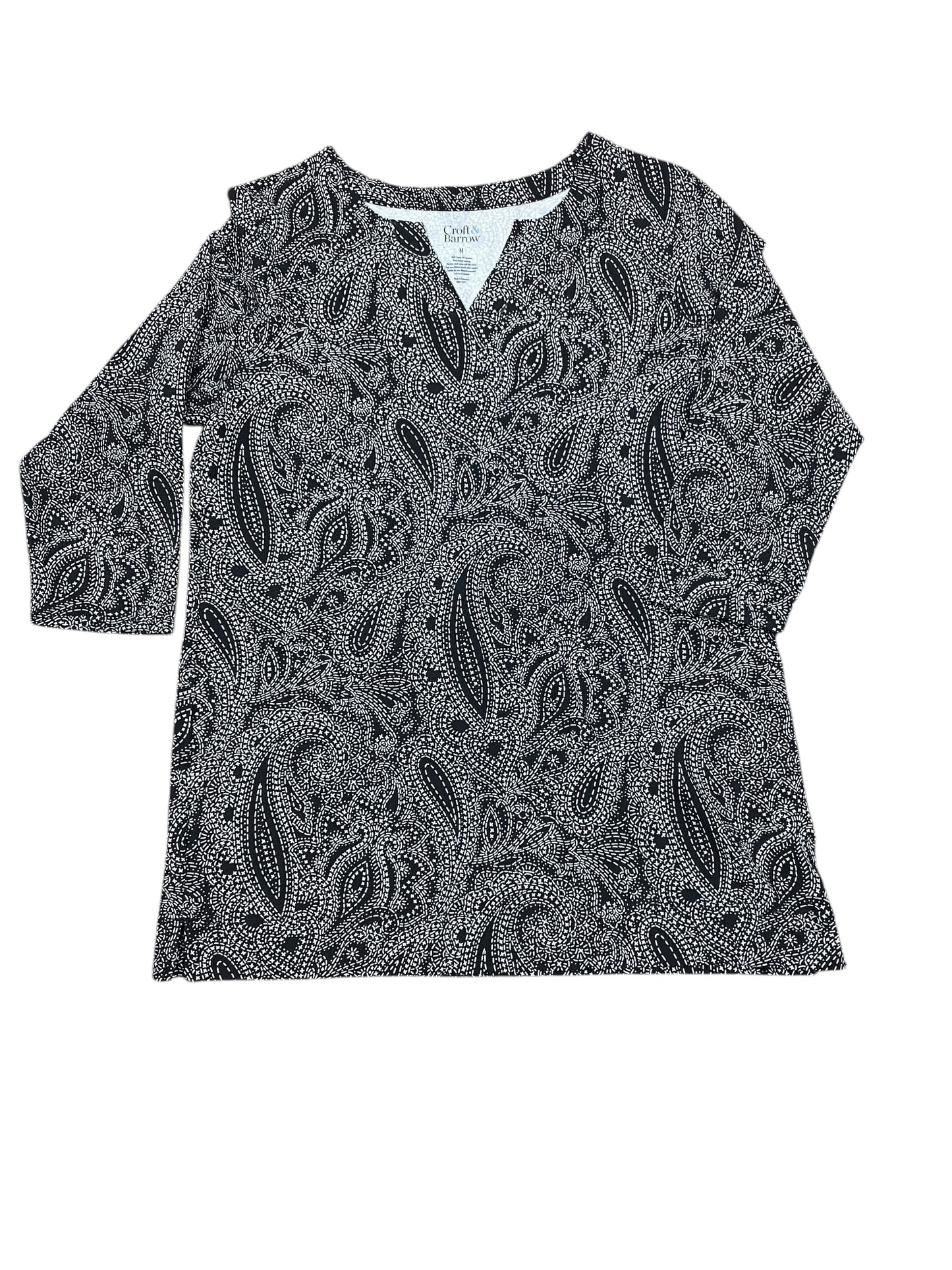 Top Ls By Croft And Barrow In Black & White, Size:M