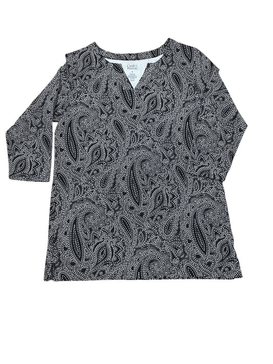 Top Ls By Croft And Barrow In Black & White, Size:M