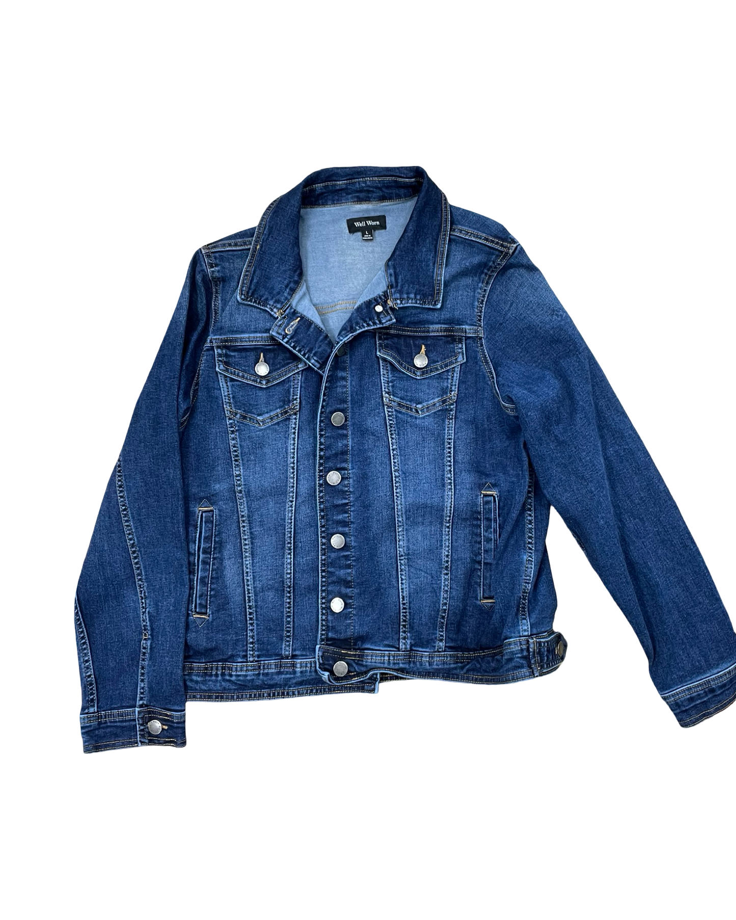 Jacket Denim By Well Worn In Blue Denim, Size:L