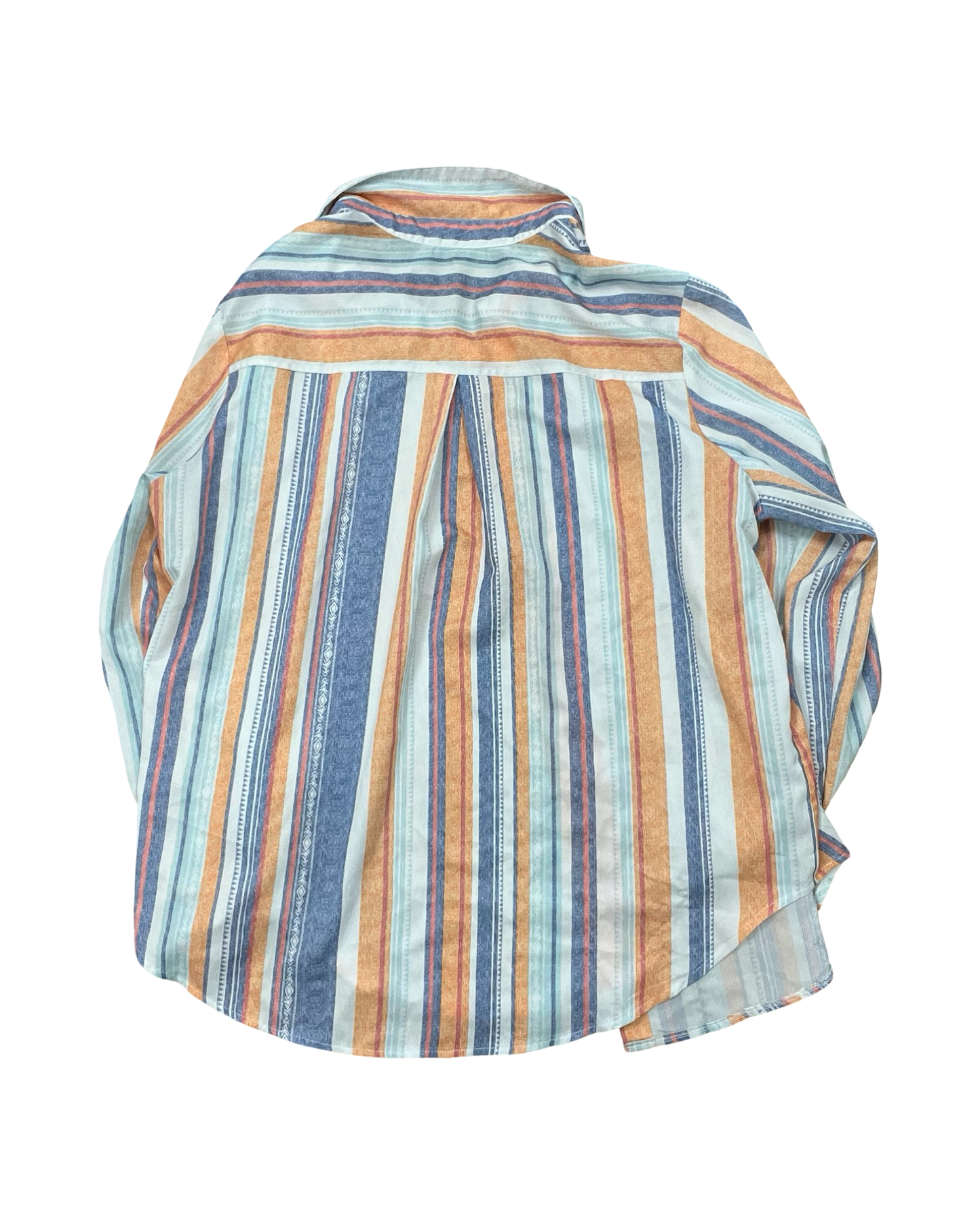 Blouse Ls By Clothes Mentor In Orange & White, Size:2X