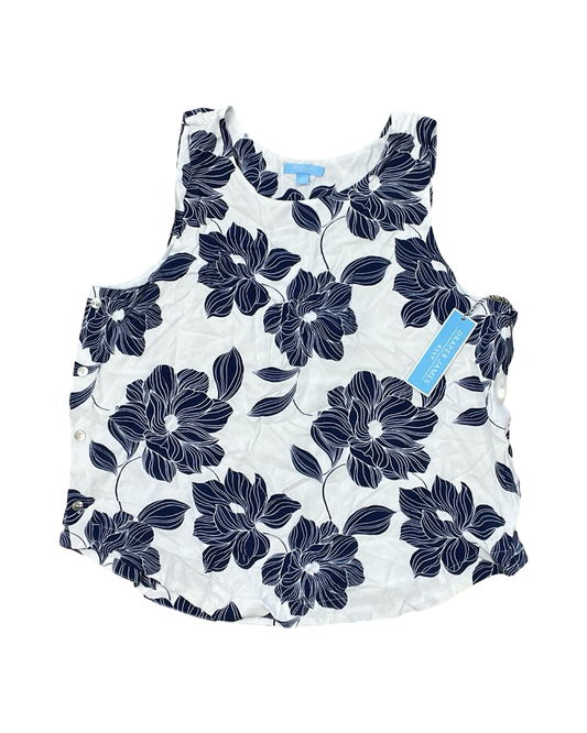 Top Sleeveless By Draper James In Blue & White, Size:L