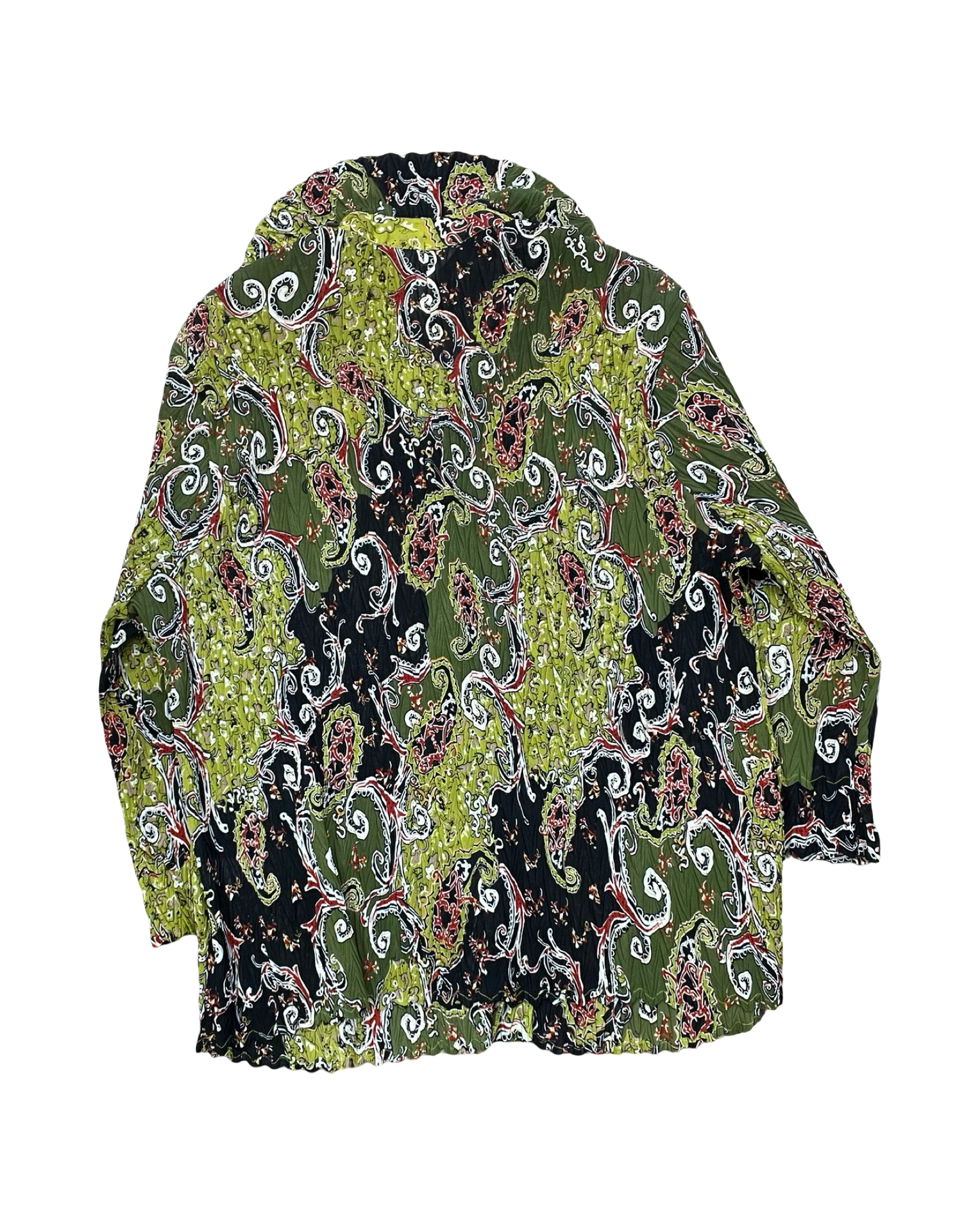 Blouse Ls By Cj Banks In Green, Size:1X