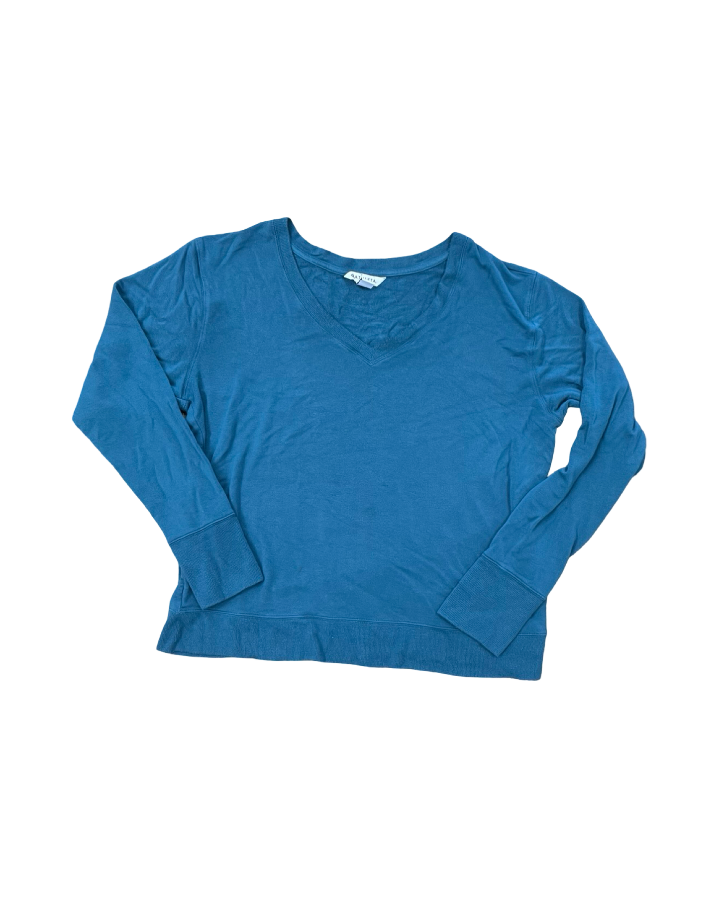 Athletic Top Ls Crewneck By Athleta In Teal, Size:Xl