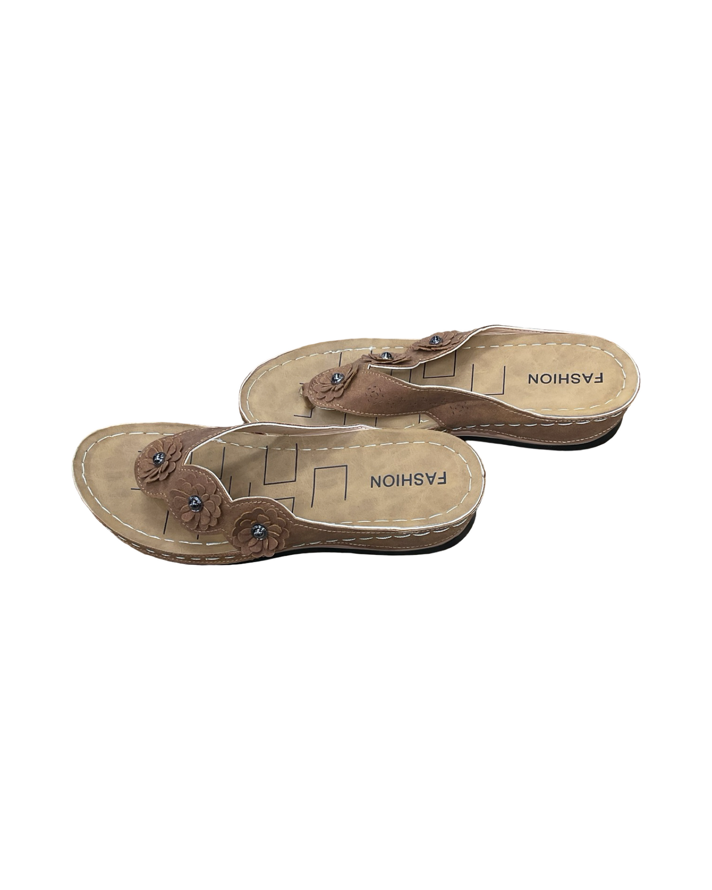 Sandals Flats By Clothes Mentor In Brown, Size:11.5