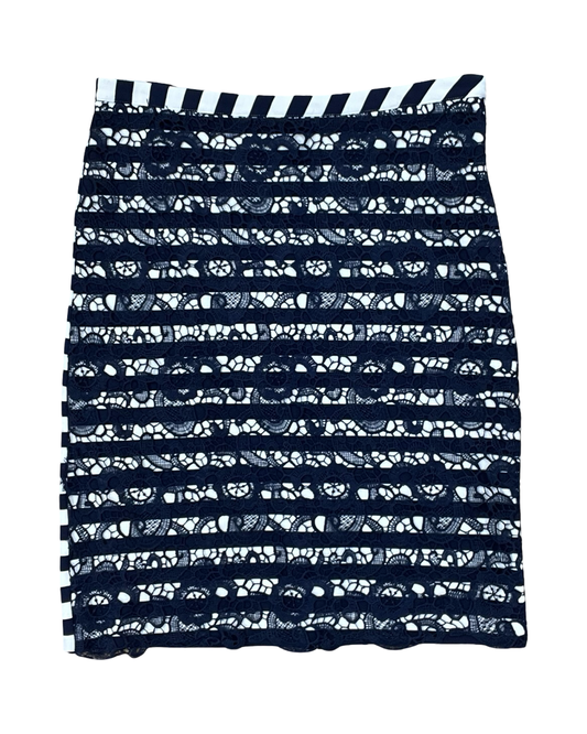 Skirt Midi By Downeast In Blue & White, Size:L