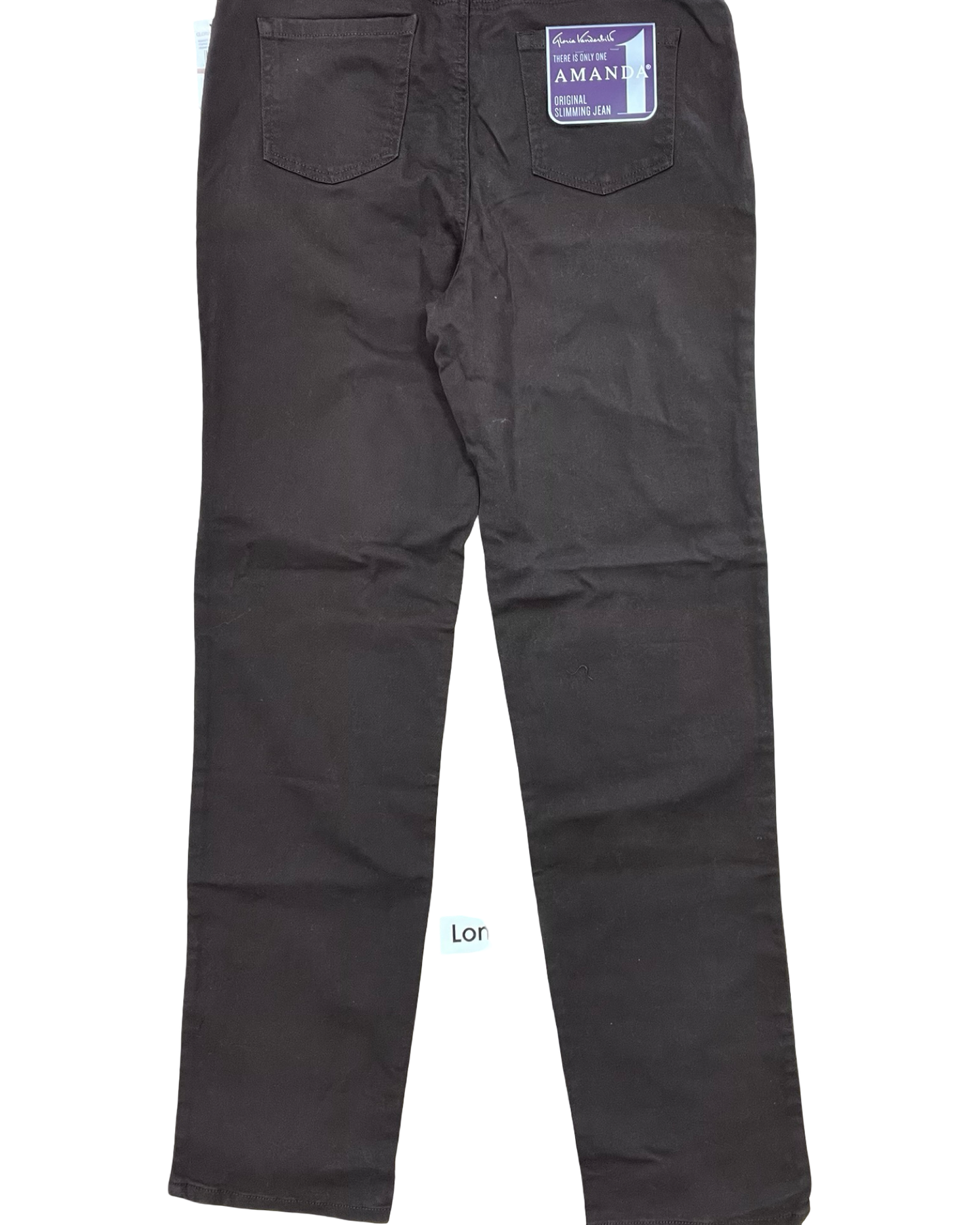 Jeans Straight By Gloria Vanderbilt In Brown Denim, Size:12L