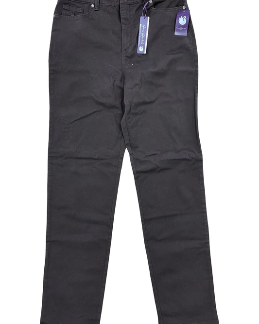 Jeans Straight By Gloria Vanderbilt In Brown Denim, Size:12L