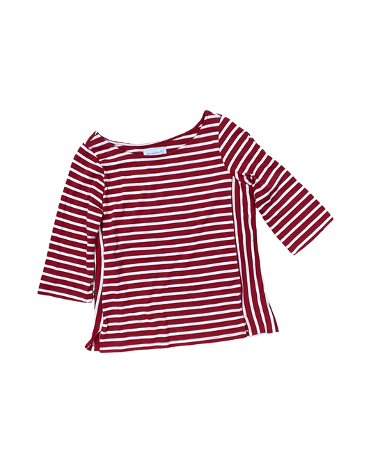 Top 3/4 Sleeve By Keren Hart In Red & White, Size:S