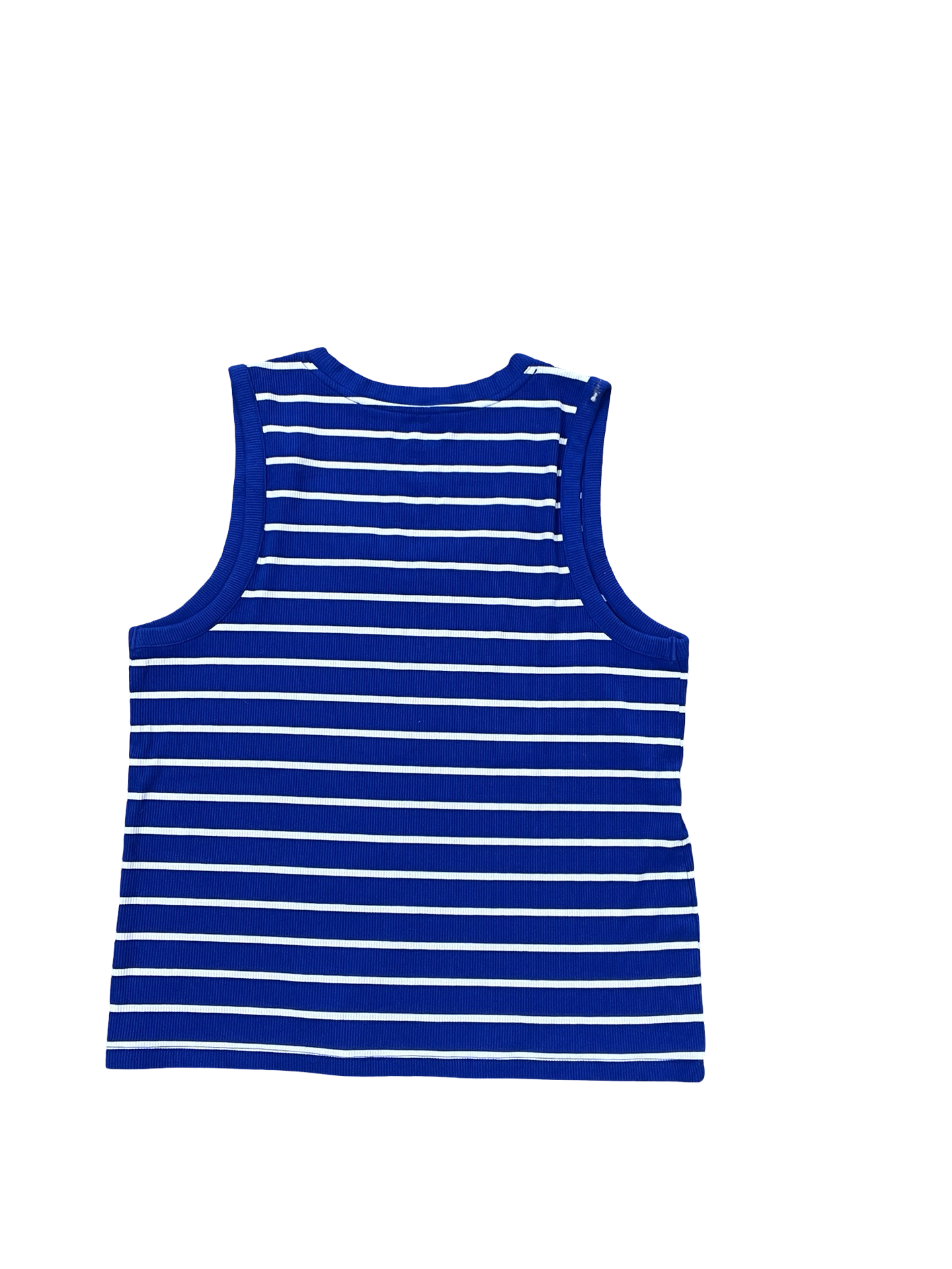 Top Sleeveless By Nine West In Blue & White, Size:1X