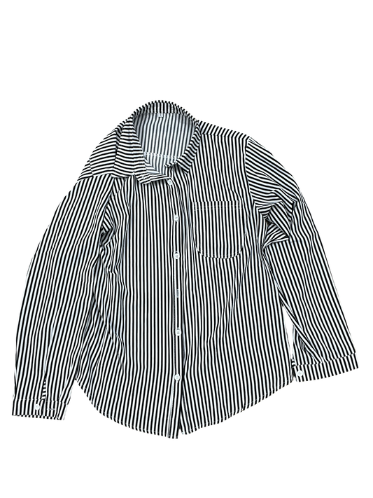 Blouse Ls By Clothes Mentor In Black & White, Size:S