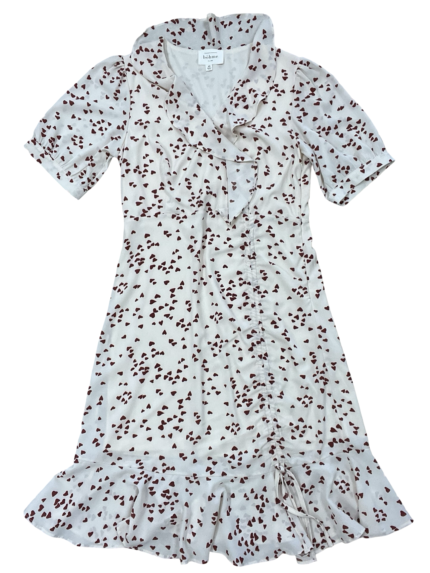 Dress Work By Bohme In Cream & Red, Size:Xs