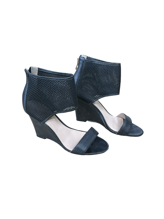 Sandals Heels Wedge By Nicole By Nicole Miller In Black, Size:9
