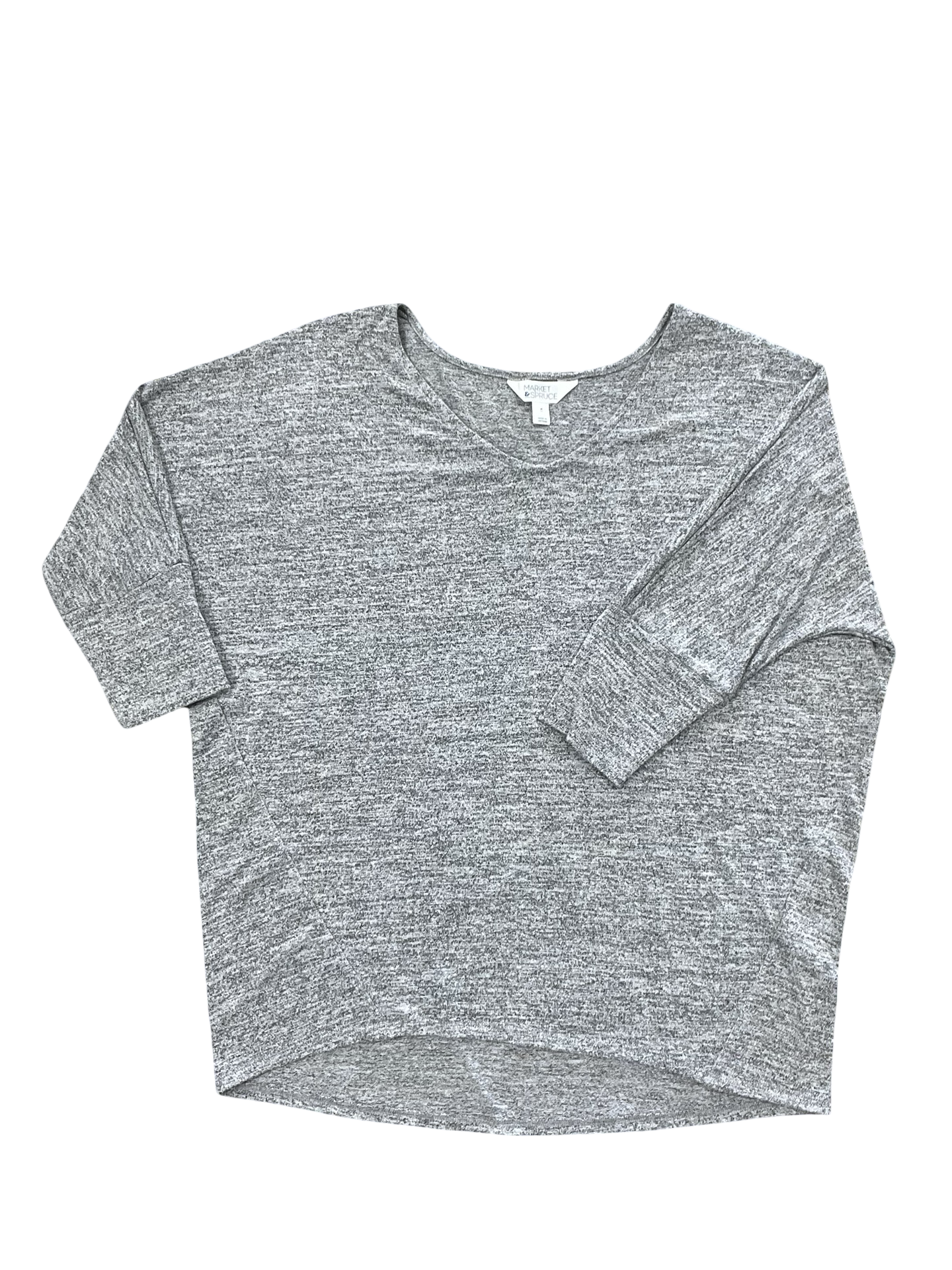 Top 3/4 Sleeve By Market & Spruce In Grey, Size:M