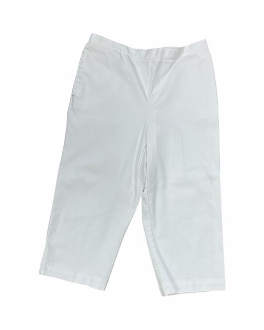 Pants Cropped By Alfred Dunner In White, Size:12